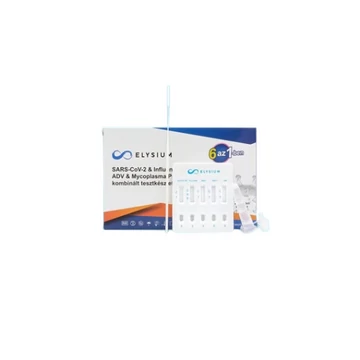 Elysium SARS-CoV-2 &amp; influenza A+B &amp; RSV &amp; ADV &amp; MP 6 in 1 teszt - 1 db tesztkészlet (torok/orrlyuk) - Lejárati idő: 2026-10-11