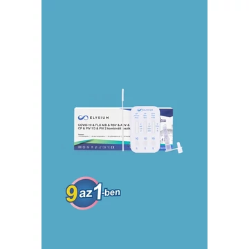 Elysium COVID-19 &amp; FLU A/B &amp; RSV &amp; ADV &amp; MP &amp; CP &amp; PIV 1/3 &amp; PIV 2 kombinált gyorsteszt - 1 db tesztkészlet (orrlyuk) - Lejárati idő: 2026-10-19