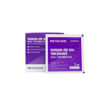 METACARE povidon-jód 10% törlőkendő - 60 x 120 mm - 50 db - 60 ml METACARE povidon-jód 10% törlőkendő - 60 x 120 mm - 50 db - 60 ml