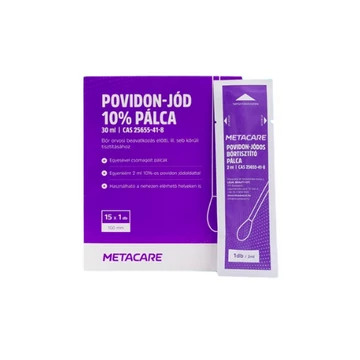 METACARE povidon-jód 10% tamponpálca - 15 x 1 db - 30 ml METACARE povidon-jód 10% tamponpálca - 15 x 1 db - 30 ml