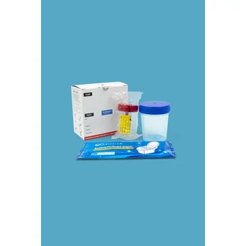 Elysium postázható, háromrészes steril széklettartály készlet székletfelfogó papírral - 60 ml