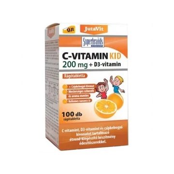Jutavit C-vitamin Kid 200mg + D3-vitamin 100x