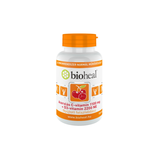 Bioheal Acerolás C-vitamin 1100 mg + D3-vitamin 2200 NE 105x