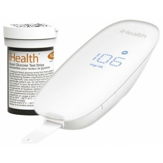 iHealth Gluco kit BG5S Lite vércukorszintmérő + 1db ujjbegyszúró,  10db lándzsa, 1db mini USB töltőkábel