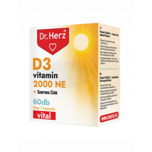 Dr. Herz D3-vitamin 2000NE + Szerves cink 60x