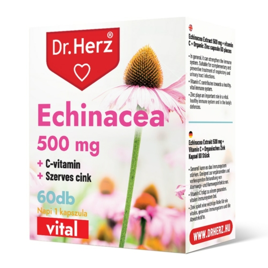 Dr. Herz Echinacea 500mg + C-vitamin + Szerves cink 60x