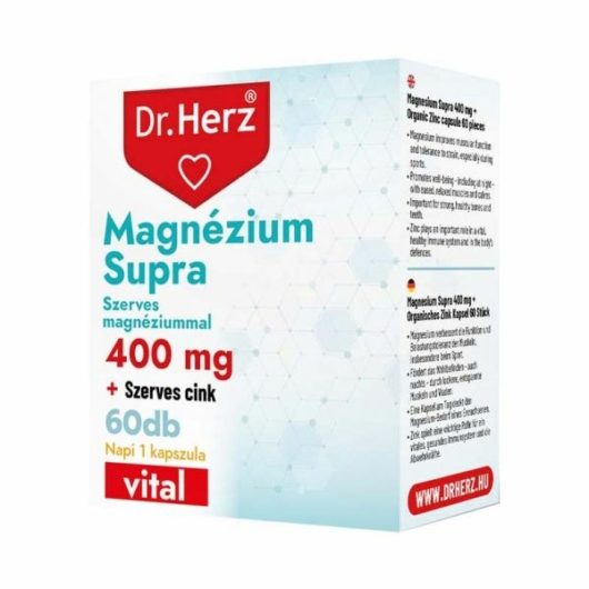 Dr. Herz Magnézium Supra 400mg + Szerves Cink 60x