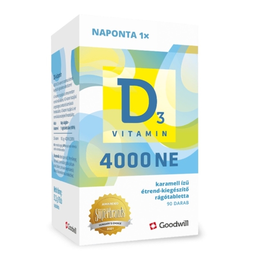 Goodwill D3-vitamin 4000NE rágótabletta 90x