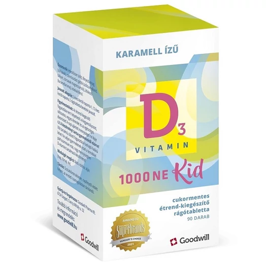 Goodwill D3-vitamin KID 1000NE rágótabletta 90x