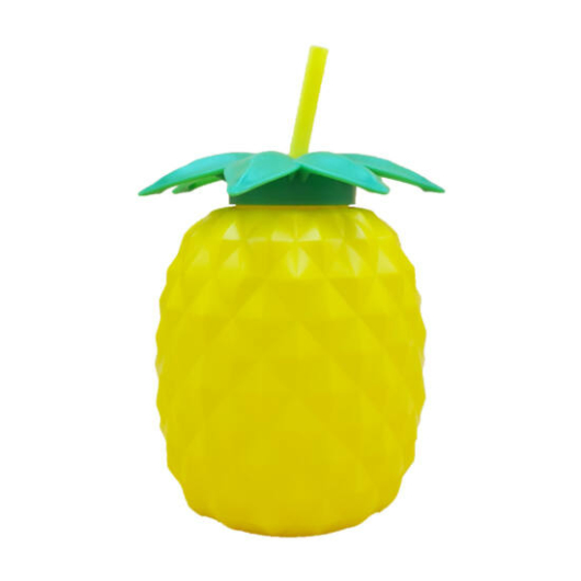 Ananász formájú műanyag bögre szívószállal 800 ml