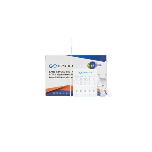 Elysium SARS-CoV-2 & influenza A+B & RSV & ADV & MP 6 in 1 teszt - 1 db tesztkészlet (torok/orrlyuk) - Lejárati idő: 2026-10-11 Elysium SARS-CoV-2 & influenza A+B & RSV & ADV & MP 6 in 1 teszt - 1 db tesztkészlet (torok/orrlyuk) - Lejárati idő: 2026-10-11