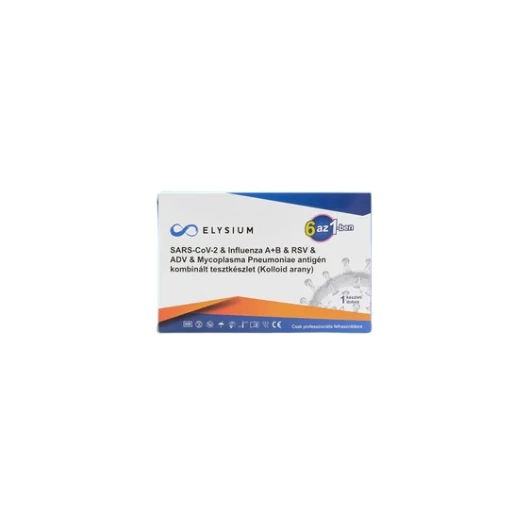 Elysium SARS-CoV-2 & influenza A+B & RSV & ADV & MP 6 in 1 teszt - 1 db tesztkészlet (torok/orrlyuk) - Lejárati idő: 2026-10-11