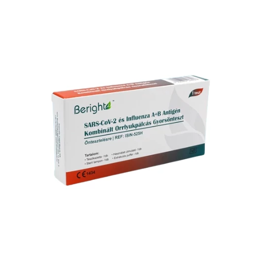 ALLTEST Beright COVID-19 Ag és influenza A+B kombinált otthoni gyorsteszt - 1 db tesztkészlet (orrlyukpálcás)