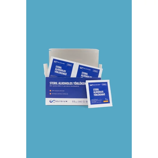 Elysium steril alkoholos törlőkendő - 100 db - 70%-os izopropil-alkohollal