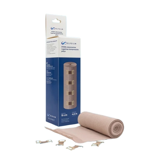Elysium steril, latexmentes, rugalmas kompressziós pólya - 15 cm x 4,5 m