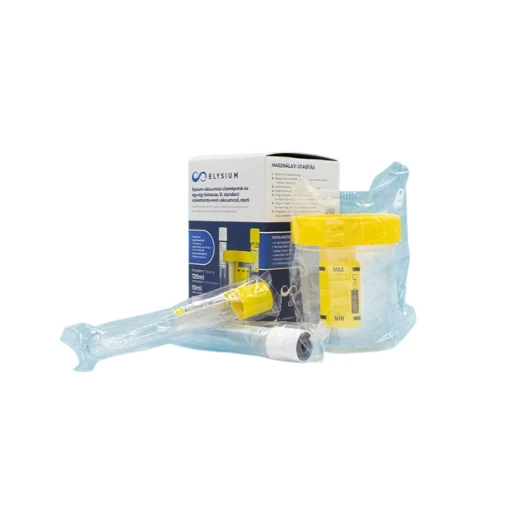 Elysium steril vákuumtűs vizeletgyűjtő pohár standard és bórsavas vizeletminta-vevő vákuumcsővel