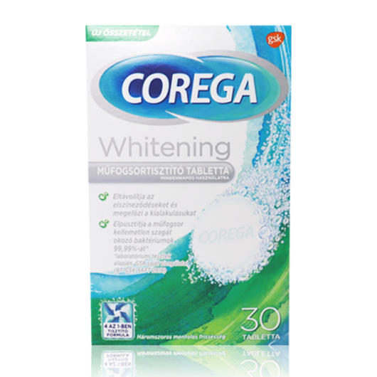 Corega WHITE Tabs Műfogsortisztító tabletta 30x