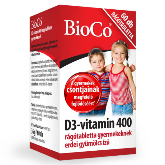 BioCo D3-vitamin 400 NE rágótabletta gyerekeknek 60x