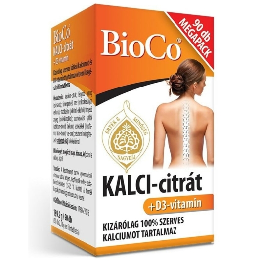 BioCo Kalci-Citrát + D3-vitamin Megapack 90x