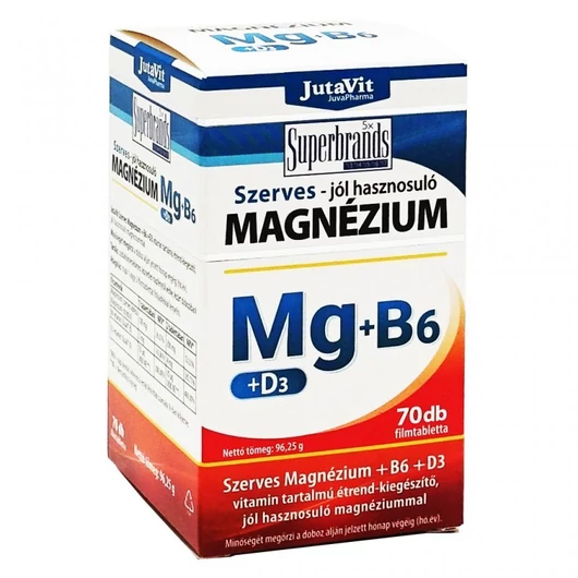 Jutavit Szerves magnézium + B6 + D3 tabletta 70x