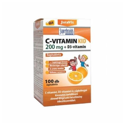 Jutavit C-vitamin Kid 200mg + D3-vitamin 100x