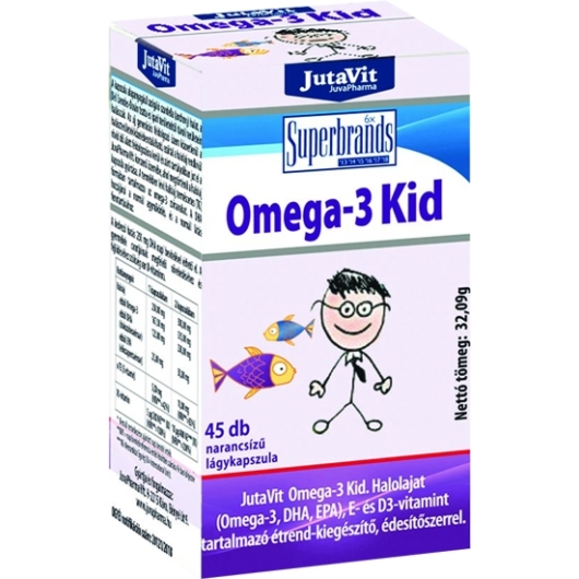 Jutavit Omega-3 Kid Narancs Ízű Rágókapszula 45X