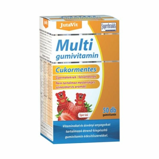 JutaVit Multivitamin eper ízű cukormentes gumivitamin 50x