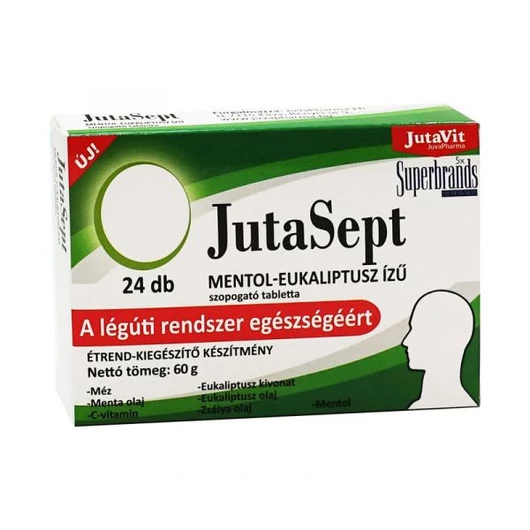 Jutavit JutaSept szopogató tabletta Mentol-Eukaliptusz 24x